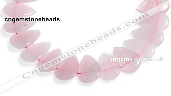 CRQ05 15 inch 20*30mm flat teardrop rose quartz beads Wholesale