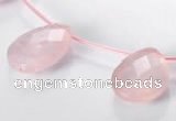 CRQ06 19*25mm faceted teardrop A grade natural rose quartz beads