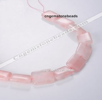 CRQ09 A grade 18*25mm rectangle natural rose quartz beads