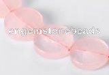 CRQ10 16mm coin A grade natural rose quartz beads Wholesale