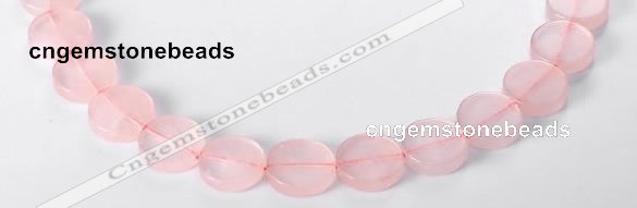 CRQ10 16mm coin A grade natural rose quartz beads Wholesale