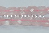 CRQ100 15.5 inches 10*10mm faceted square natural rose quartz beads