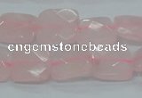 CRQ101 15.5 inches 14*14mm faceted square natural rose quartz beads