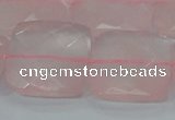 CRQ102 15.5 inches 25*25mm faceted square natural rose quartz beads