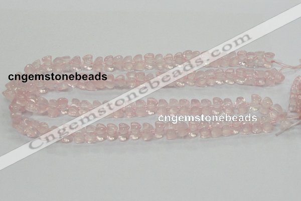 CRQ105 15.5 inches 7*11mm double heart natural rose quartz beads