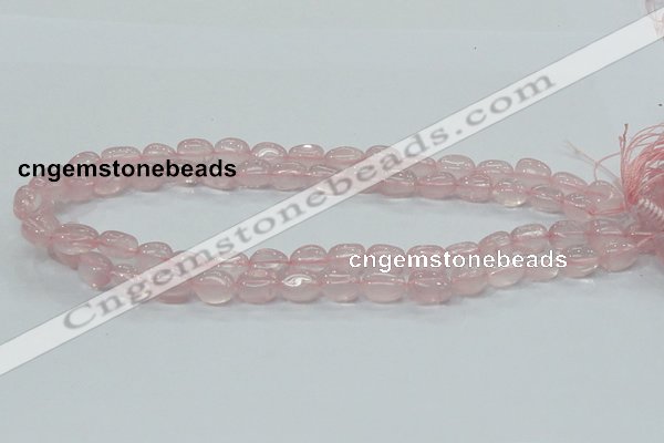 CRQ106 15.5 inches 9*12mm nugget natural rose quartz beads wholesale