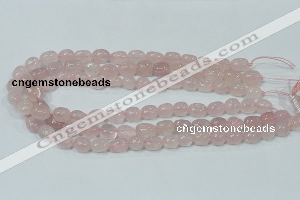 CRQ112 15.5 inches 10*13mm nugget natural rose quartz beads