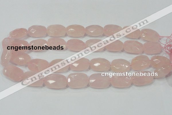 CRQ113 15.5 inches 18*25mm faceted freeform natural rose quartz beads