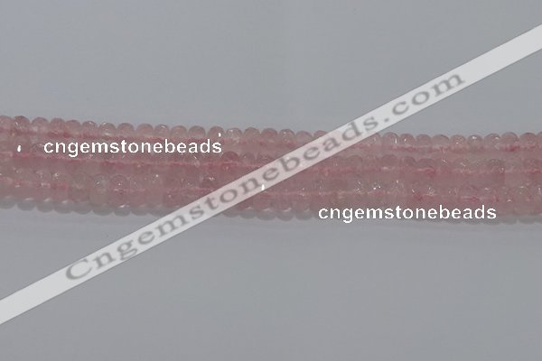 CRQ116 15.5 inches 5*8mm faceted rondelle rose quartz beads