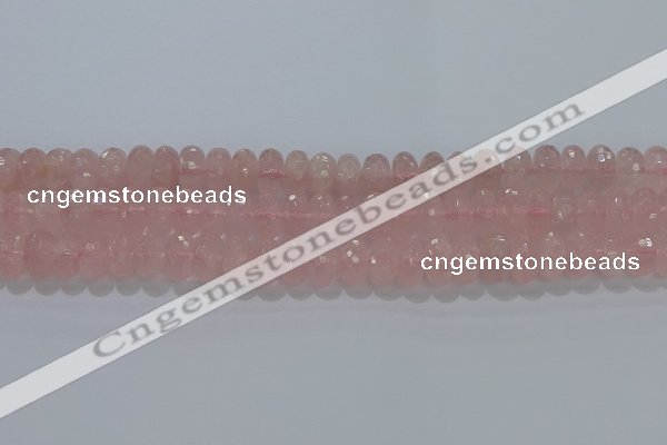 CRQ118 15.5 inches 7*12mm faceted rondelle rose quartz beads