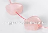 CRQ12 18*19mm pig-shaped A grade natural rose quartz beads