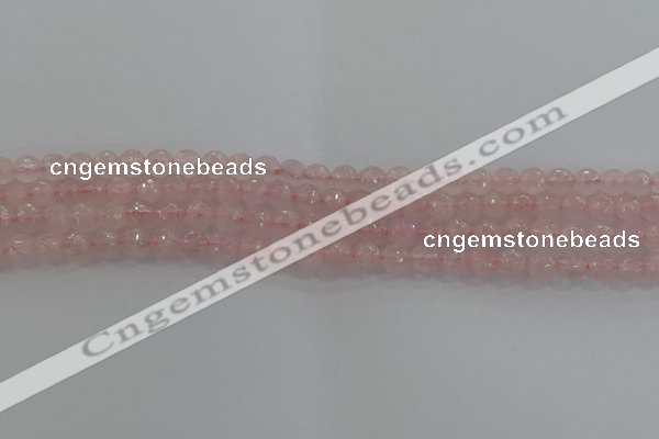 CRQ129 15.5 inches 6mm faceted round natural rose quartz beads