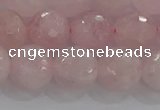 CRQ131 15.5 inches 10mm faceted round natural rose quartz beads