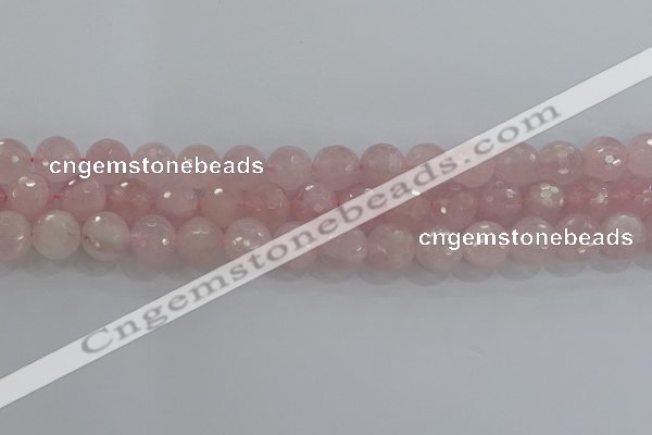 CRQ131 15.5 inches 10mm faceted round natural rose quartz beads