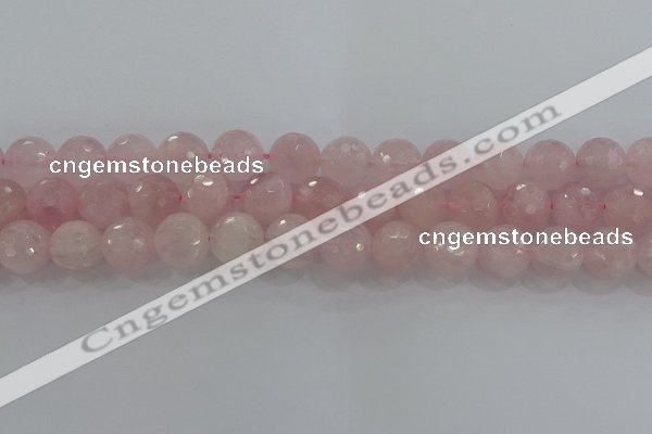 CRQ132 15.5 inches 12mm faceted round natural rose quartz beads