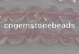 CRQ136 15.5 inches 8mm faceted coin natural rose quartz beads