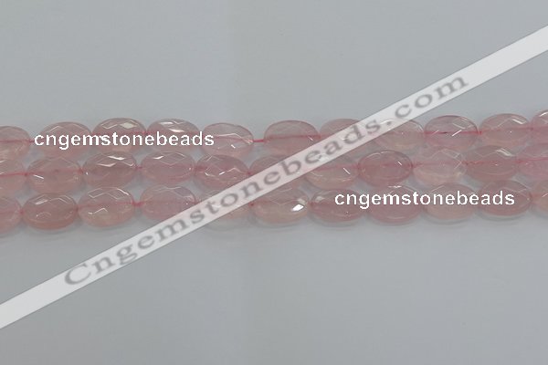 CRQ146 15.5 inches 10*14mm faceted oval natural rose quartz beads