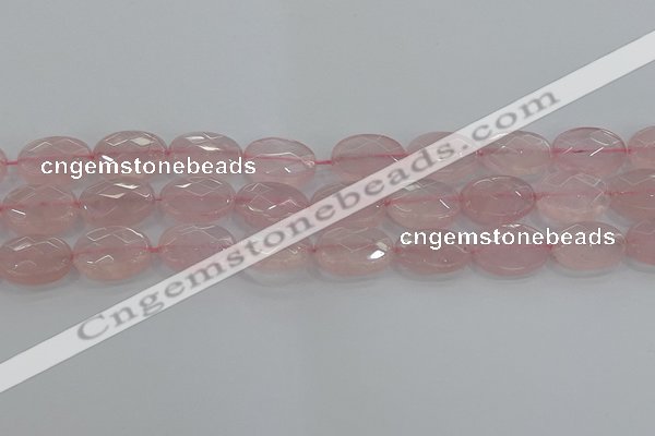 CRQ148 15.5 inches 13*18mm faceted oval natural rose quartz beads