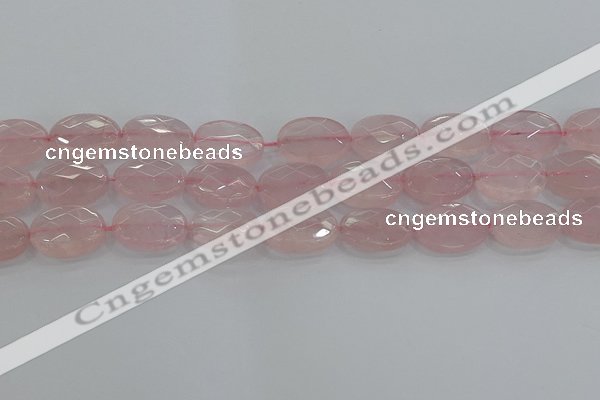 CRQ149 15.5 inches 15*20mm faceted oval natural rose quartz beads