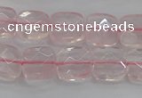 CRQ154 15.5 inches 10mm faceted square natural rose quartz beads