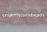 CRQ156 15.5 inches 15mm faceted square natural rose quartz beads