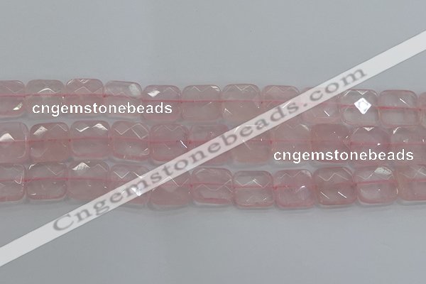 CRQ157 15.5 inches 18mm faceted square natural rose quartz beads