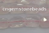 CRQ163 15.5 inches 8*10mm faceted rectangle natural rose quartz beads