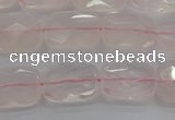 CRQ164 15.5 inches 10*14mm faceted rectangle natural rose quartz beads