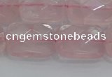 CRQ167 15.5 inches 15*20mm faceted rectangle natural rose quartz beads