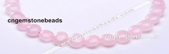 CRQ18 8*14mm flat round natural rose quartz beads wholesale