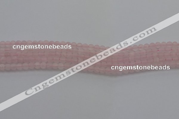 CRQ180 15.5 inches 4mm round matte rose quartz beads wholesale