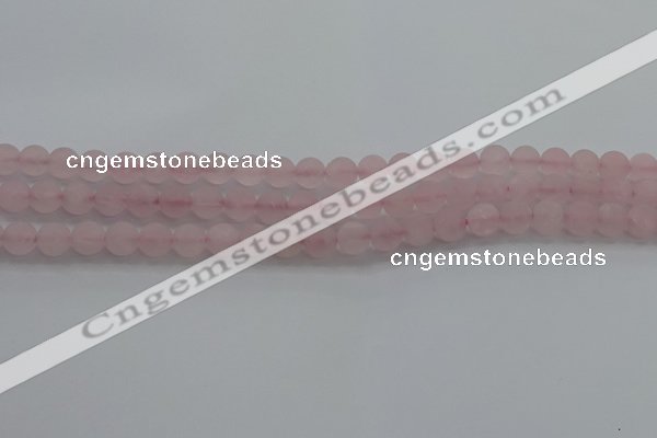 CRQ181 15.5 inches 6mm round matte rose quartz beads wholesale