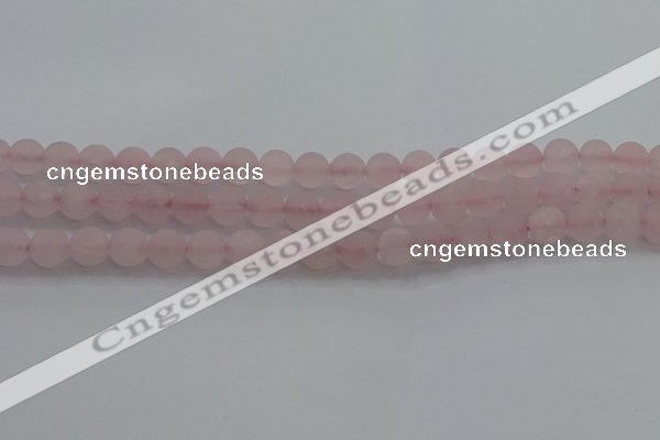 CRQ182 15.5 inches 8mm round matte rose quartz beads wholesale