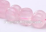 CRQ19 12*12mm dumbbell-shaped natural rose quartz bead Wholesale