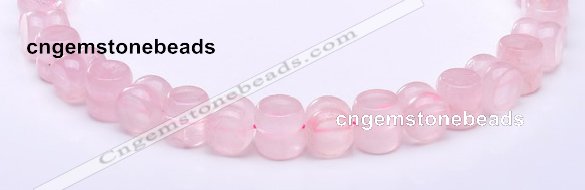 CRQ19 12*12mm dumbbell-shaped natural rose quartz bead Wholesale