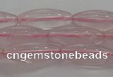 CRQ190 15.5 inches 8*20mm rice natural rose quartz beads