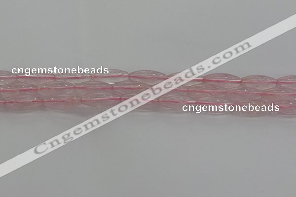 CRQ190 15.5 inches 8*20mm rice natural rose quartz beads