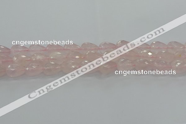 CRQ197 15.5 inches 12*16mm faceted teardrop natural rose quartz beads