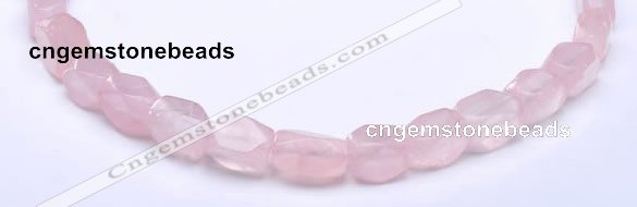 CRQ20 faceted brick shape natural rose quartz beads Wholesale