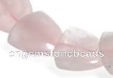 CRQ22 16 inches 25mm triangle rose quartz beads Wholesale