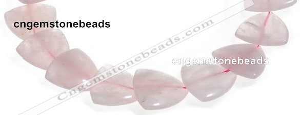 CRQ22 16 inches 25mm triangle rose quartz beads Wholesale