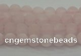 CRQ220 15.5 inches 4mm round matte rose quartz gemstone beads