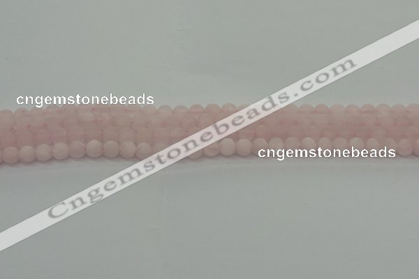 CRQ220 15.5 inches 4mm round matte rose quartz gemstone beads