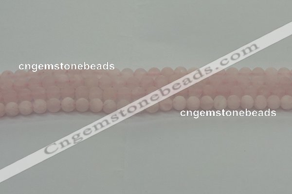 CRQ221 15.5 inches 6mm round matte rose quartz gemstone beads