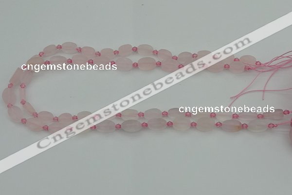 CRQ230 15.5 inches 8*12mm oval rose quartz beads wholesale