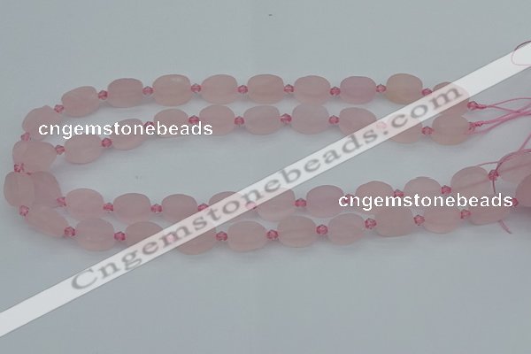 CRQ231 15.5 inches 10*14mm oval rose quartz beads wholesale