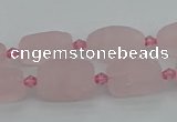 CRQ232 15.5 inches 9*16mm oval rose quartz beads wholesale