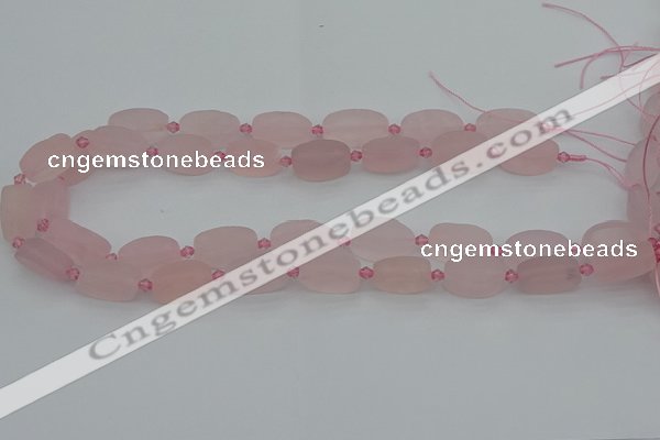 CRQ233 15.5 inches 11*18mm oval rose quartz beads wholesale