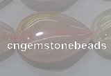 CRQ241 15.5 inches 18*25mm flat teardrop rose quartz beads