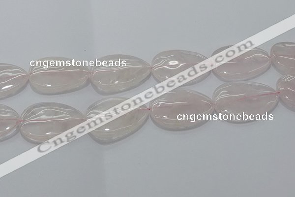 CRQ243 15.5 inches 30*40mm flat teardrop rose quartz beads